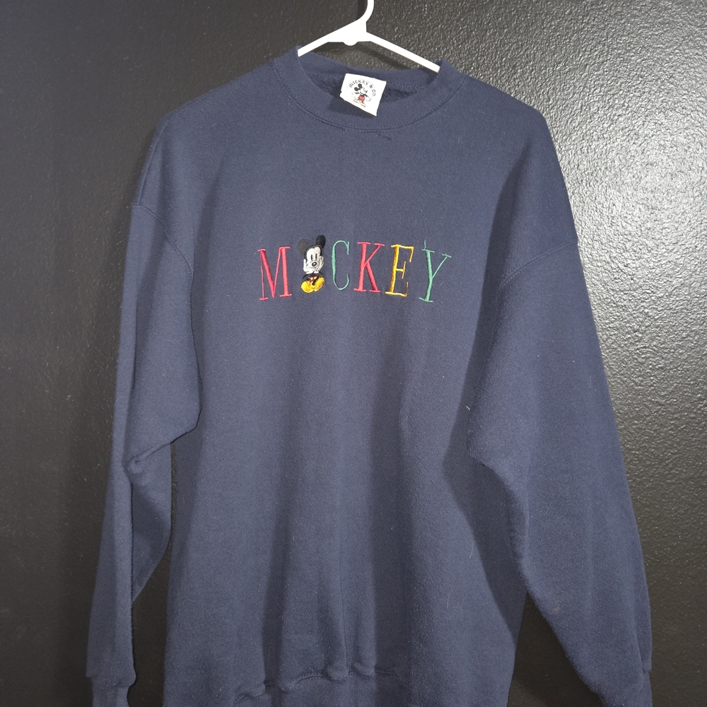 Vintage 90’s Mickey & Co Disney Crewneck Sweatshirt Navy Embroidered Size XL